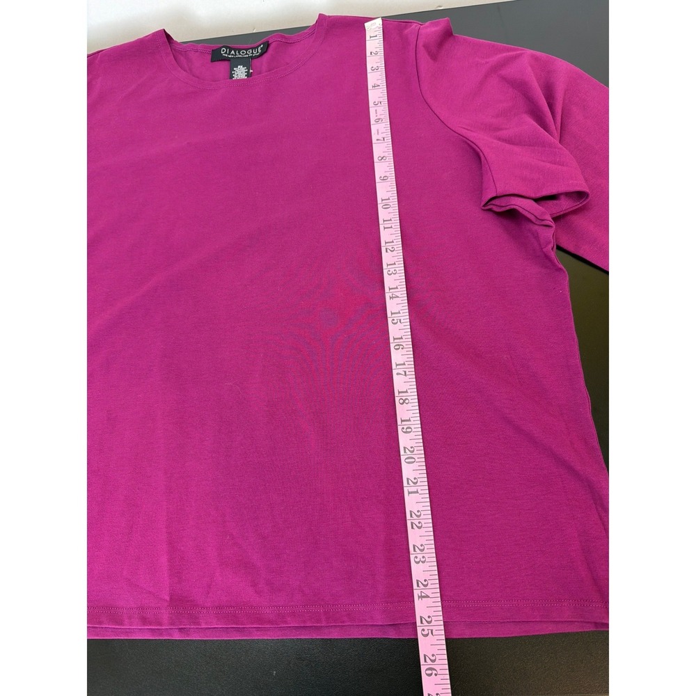 Dialogue Violet Pima Cotton Long Sleeve Top 2X Basic Staple Soft - Picture 9 of 9